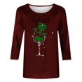 thumbnail image 3 of Pounoo St Patricks Day 3/4 Sleeve Tops for Women St. Pattys Irish Lucky Shamrock Sequin Shirts Outfit Festival Tops Green Clover Clothes Gift, 3 of 5