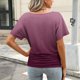 thumbnail image 5 of Camisetas de Manga Corta Casuales para las Mujeres con Cuello en V, Sudadera Casual de Poliéster, Impresión Sólida de las Señoras para la Fiesta de Trabajo Diaria, Invierno Y Primavera, 5 of 9