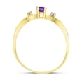 thumbnail image 5 of 14k Yellow Gold Oval Amethyst And Diamond Ring, 5 of 6