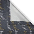 thumbnail image 3 of Ambesonne Antelope Kitchen Curtains, Modern Jumping Pose Animal, 55"x45", Dark Blue Grey Mustard, 3 of 3