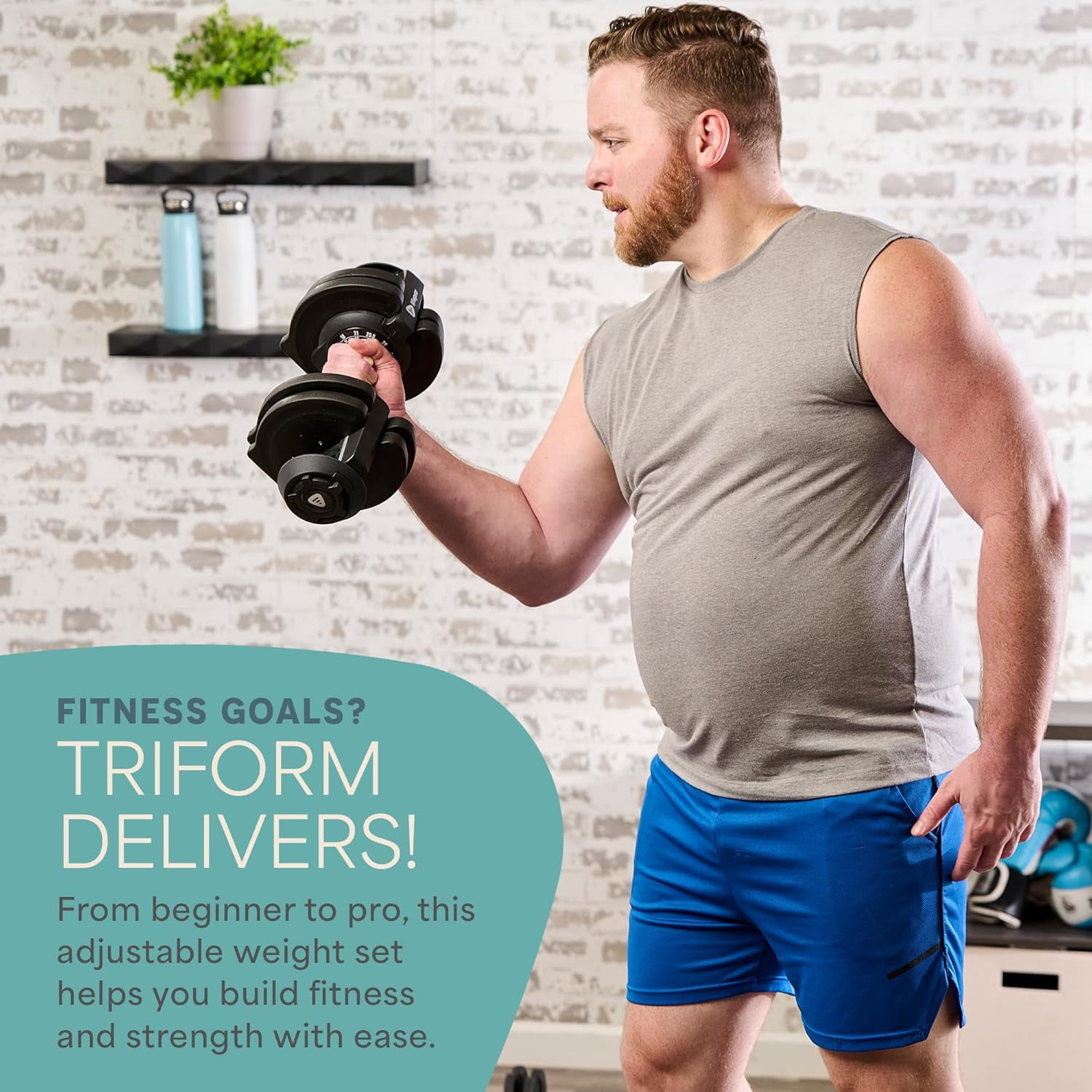 LifePro Adjustable Dumbbells Set with Quick Dial Weight System 2–43 lb Adjustable Dumbbells, Kettlebell & Barbell Combo for Home Gym Strength Training