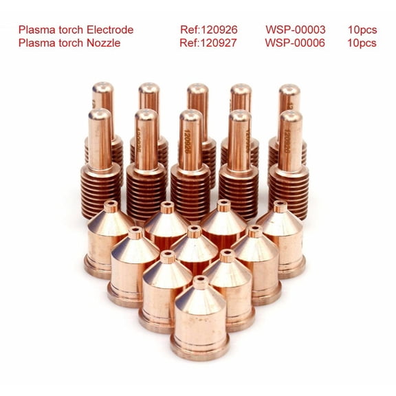 20pcs Plasma Nozzle Tips 80A 120927 Electrode 120926 for 1250 Cutter Torch