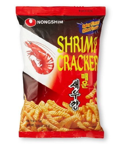 Nongshim Crispy Shrimp Stick Crackers Hot & Spicy 75g (1 Bag) by Nongshim