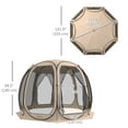 thumbnail image 3 of Outsunny 11' x 11.5' Screen Tent, Pop Up Gazebo with 2 Doors, Beige, 3 of 10