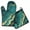 Teal Gold Marble, variant on Black White and Gold Marble Kitchen Oven Mitt and Pot Holder Sets 2 Pcs for Baking, Cooking and Grilling, Heat Resistant Up To 392 °F