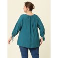 thumbnail image 4 of Top tipo túnicon cuello anudado y mangas raglán de talgrande pamujer Azul pavo real 3XL, 4 of 5