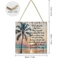 thumbnail image 2 of Zomyto 12x12 In Square Hanging Wood Sign Palm Sunset Bible Wooden Sign, 2 of 8