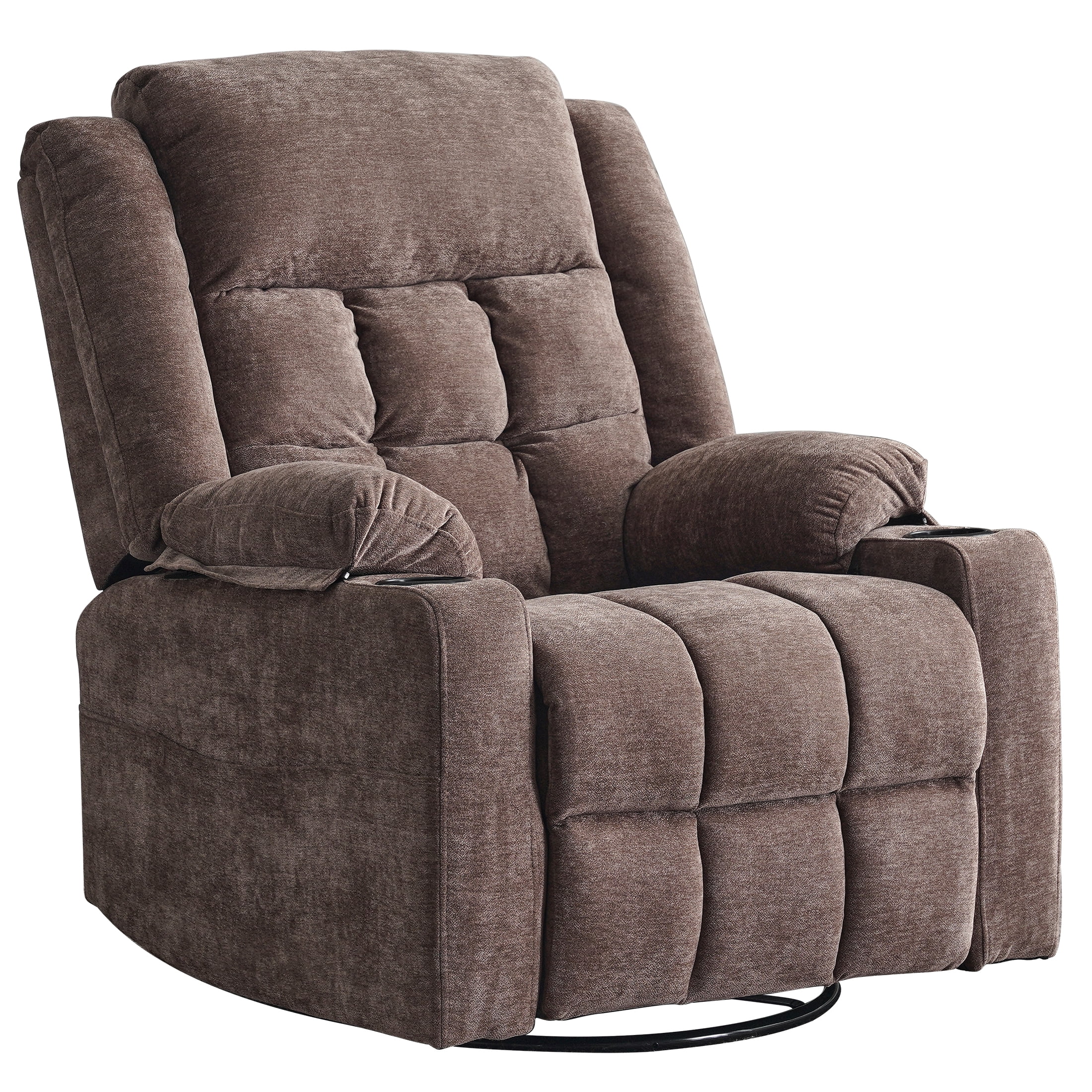Sfxingyou Power Swivel Recliner Massage Chair, USB and Type-C Ports, Glider Chairs Living Room,Coffee