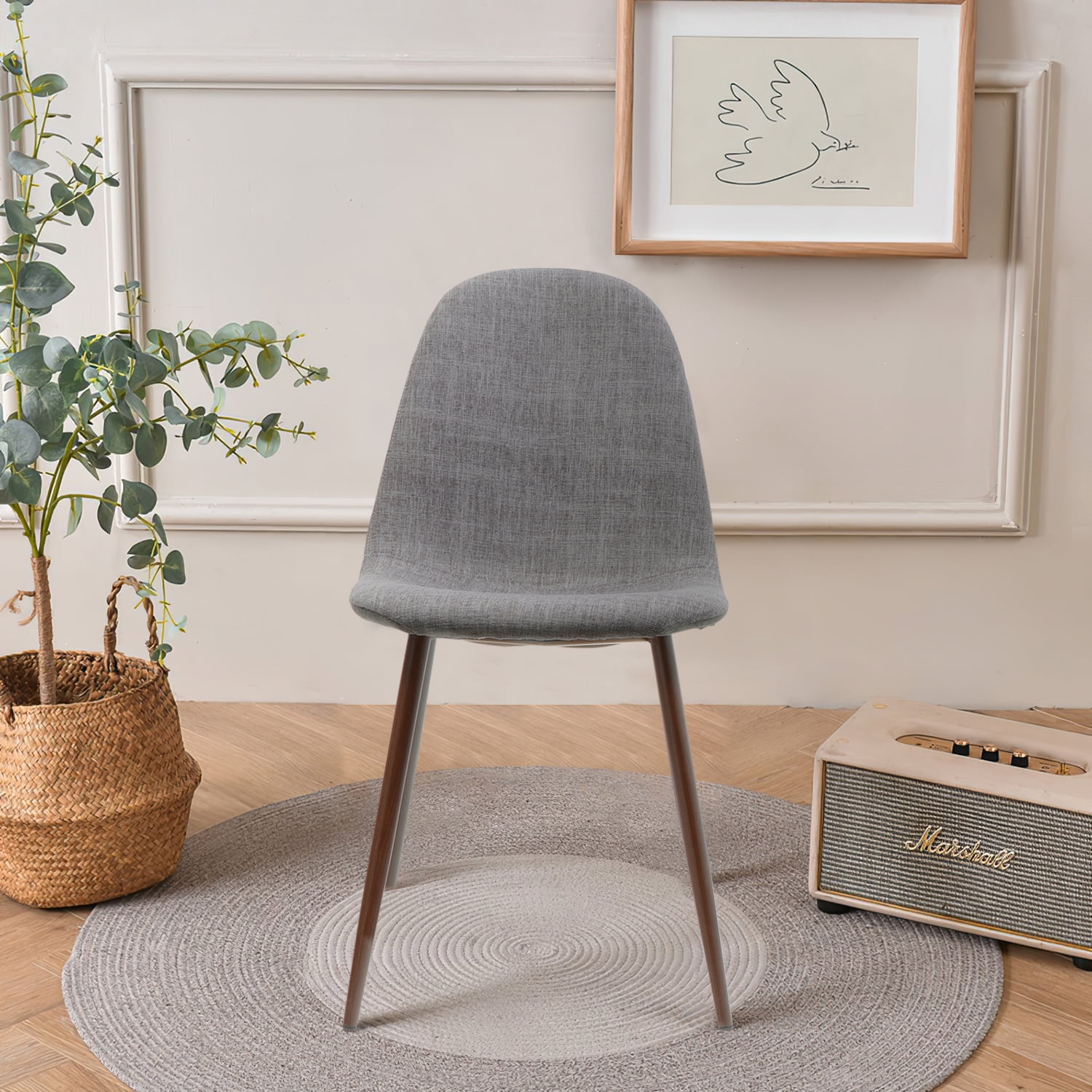 Kadyn Mid Century Fabric Dining Chairs, Upholstered Fabric Dining Chair for Bedroom, Modern Kitchen Side Chair, Set of 2, Light Grey Kadyn Mid Century Fabric Dining Chairs, Upholstered Fabric Dining Chair for Bedroom, Modern Kitchen Side Chair, Set of 2, Light Grey