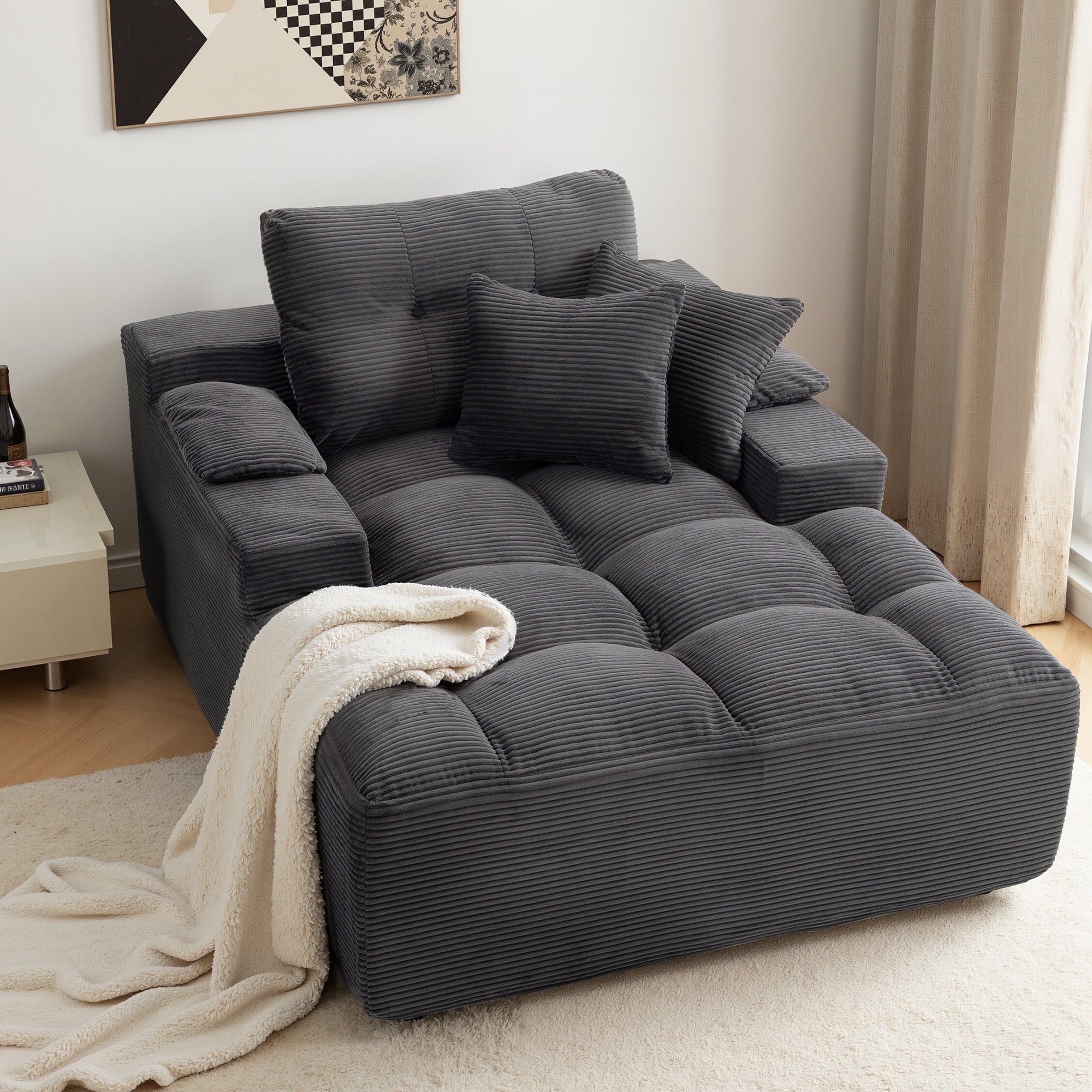 Vonanda Fabric Sofa, Green Sofa, Mid Century Modern Couch, 72 Inch