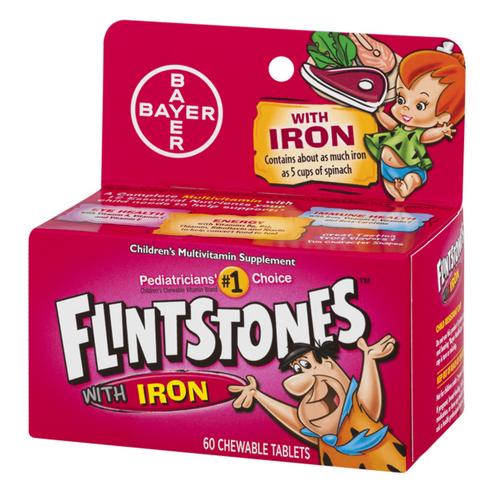 Flintstones with Iron Pediatric Multivitamin Supplement 60 per Bottle