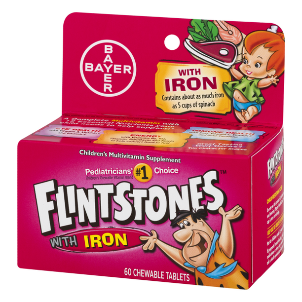 Flintstones with Iron Pediatric Multivitamin Supplement 60 per Bottle