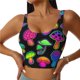 thumbnail image 1 of Fotbe Bright Mushrooms Sujetador Deportivo Largo sin Aros para Mujer con Almohadillas y Soporte Medio, Transpirable y Absorbente, Camiseta Tipo Chaleco o Tank Top-Medium, 1 of 8