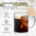 thumbnail image 3 of 400ml Glass Coffee Mugs Set Of 4, Clear Glass Coffee Cup With Big, 3 of 5