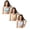 White 1PCS & Beige 1PCS & Blue 1PCS, variant on Girls Training Bra Seamless Vest Top For Tweens Teen Breathable Half Camisole Lace Trim Underwear 3PCS