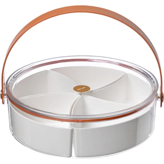 Snack Serving Tray with Lid: Divided Serving Tray/Platter with Lid and Handle, Portable Plastic Snackle Box Charcuterie Container, Food Storage Candy Dried Fruit Vegetable Nuts Party Appetizer Tray