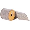thumbnail image 1 of Vickerman Q172856 4 in. x 10 Yard Tan Feathered Shimmer Wired Ribbon, 1 of 1