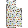Football and Basketball White Pattern Kids Nap Mat, Sleeping Mat with ...