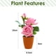 thumbnail image 2 of Flor falsa, rosa de tres cabezas, decoración de flores bonsái, planta artificial, planta de flores de seda en maceta, 2 of 5