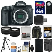Canon EOS 7D Mark II GPS Digital SLR Camera Body with 64GB Card + Backpack + Battery/Charger + Tripod + Remote + Tele/Wide Lens Kit
