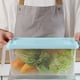 thumbnail image 1 of Utensilios de cocina Refrigerador grande de plástico transparente con cubierta para clasificar frutas y verduras Caja de almacenamiento de alimentos Organizador de cajones rectangular para refrigerado, 1 of 7