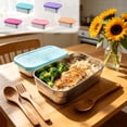thumbnail image 1 of Fufafayo 5 Pcs Boîte à Lunch Bento en Acier Inoxydable, Contenant de Rangement Alimentaire Étanche, Boîte à Lunch Réutilisable pour Préparation de Repas, Couvercle en Silicone Tiffin Portable pour le Travail, Pique-Nique, Voyage, 1 of 9