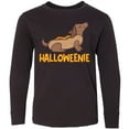 thumbnail image 3 of Inktastic Halloweenie Cute Dachshund in Hot Dog Costume Long Sleeve Youth T-Shirt, 3 of 5