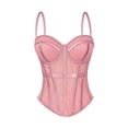 thumbnail image 4 of Warop Women's Fashion Boned Corset Top, Waist Shaping Slimming with Mesh Straps and Built-in Bra Pads, Shapewear for Outerwear and Daily Use, 4 of 9