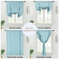 thumbnail image 4 of Tie Up Curtains, Buffalo Plaid Yarn Dyed Adjustable Kitchen Cafe Tie Up Curtain Valance, 4 of 9