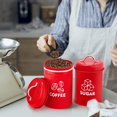 thumbnail image 4 of 8 Pieces Canister Sets for Kitchen Counter, Vintage Kitchen Coffee Tea Sugar Metal Canisters Set with Lid Measuring Spoons, Rustic Farmhouse Decor, Red, 4 of 7