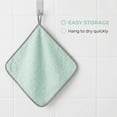 thumbnail image 5 of Unique Bargains 3Pcs Hanging Microfiber Reusable Kitchen Dish Cloths Green 10" x 10", 5 of 7