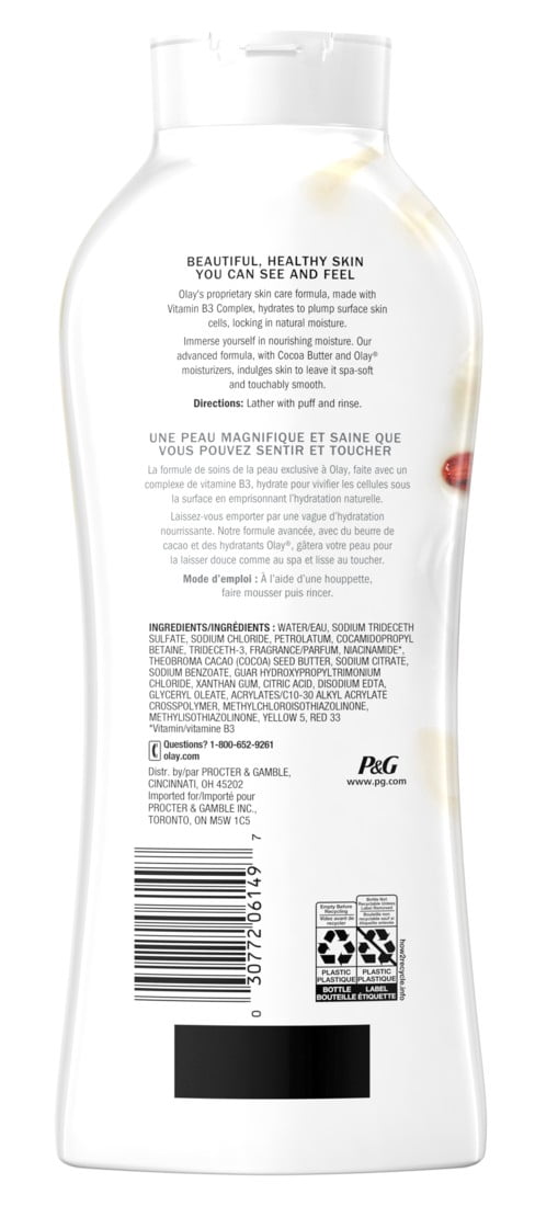 Olay Body Wash Ultra Moisture Cocoa Butter 22oz (Pack of 3)
