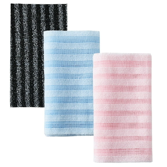 ACDANC 3 Pcs Exfoliating Washcloth,Double-Sided Body Scrub Towel,Nylon and Polyester Hand Towels for Bathroom with Rich Foam