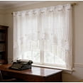 thumbnail image 6 of Yhmxh Boho Crochet Swag Curtain Valances with Tassels for Kitchen Windows, Rustic Floral Lace Macrame Curtain Toppers Semi Sheer Window Treatments for Living Room, Bathroom, Half Window, White, 6 of 6