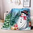 thumbnail image 4 of Pink Flamingo Throw Blanket, Christmas Blanket, Hibiscus Green Palm Leaf Tropical Xmas Gifts Holiday Blanket, White Blanket, Soft Flannel Blanket for Couch, Sofa, 30"x40"(Baby Size), 4 of 5