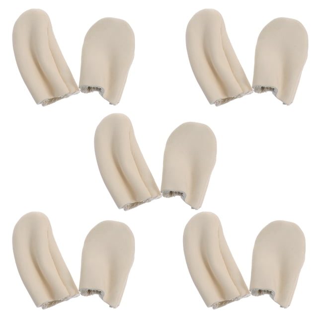 5 pares de dedales portátiles de cuero, protectores de dedos prácticos, color aleatorio