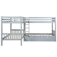 thumbnail image 6 of L-Shaped Bunk Bed Frame with Drawer, Space Saving Design, No Spring Box Needed, Gray, 6 of 7
