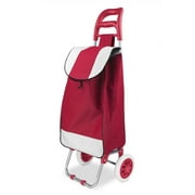 Home Basics Solid Rolling Shopping Cart, Brown