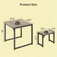 thumbnail image 3 of Aiho 25.6" Dining Table Set for 2, Kitchen Table with 2 Stools, Wood Dining Room Dinette Sets with Metal Frame for Breakfast Nook and Small Space - Gray, 3 of 7