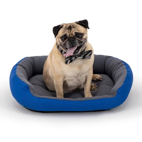 Cama para Perro Hills Azul/Gris Resistente y Confortable con Relleno Suave en Talla Small