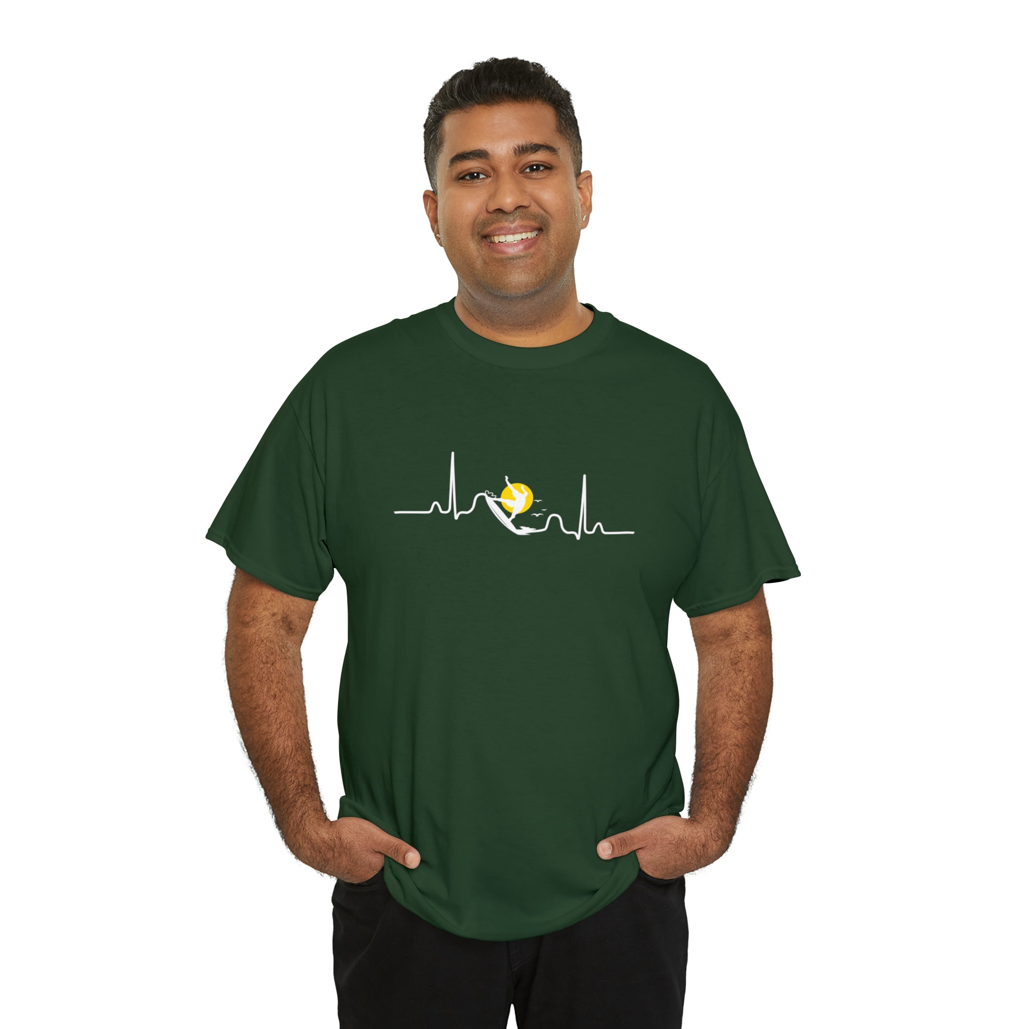 Surfing Heartbeat Shirt, Funny Surf Tee, Beach Vacation Gift Idea -ID: 1160