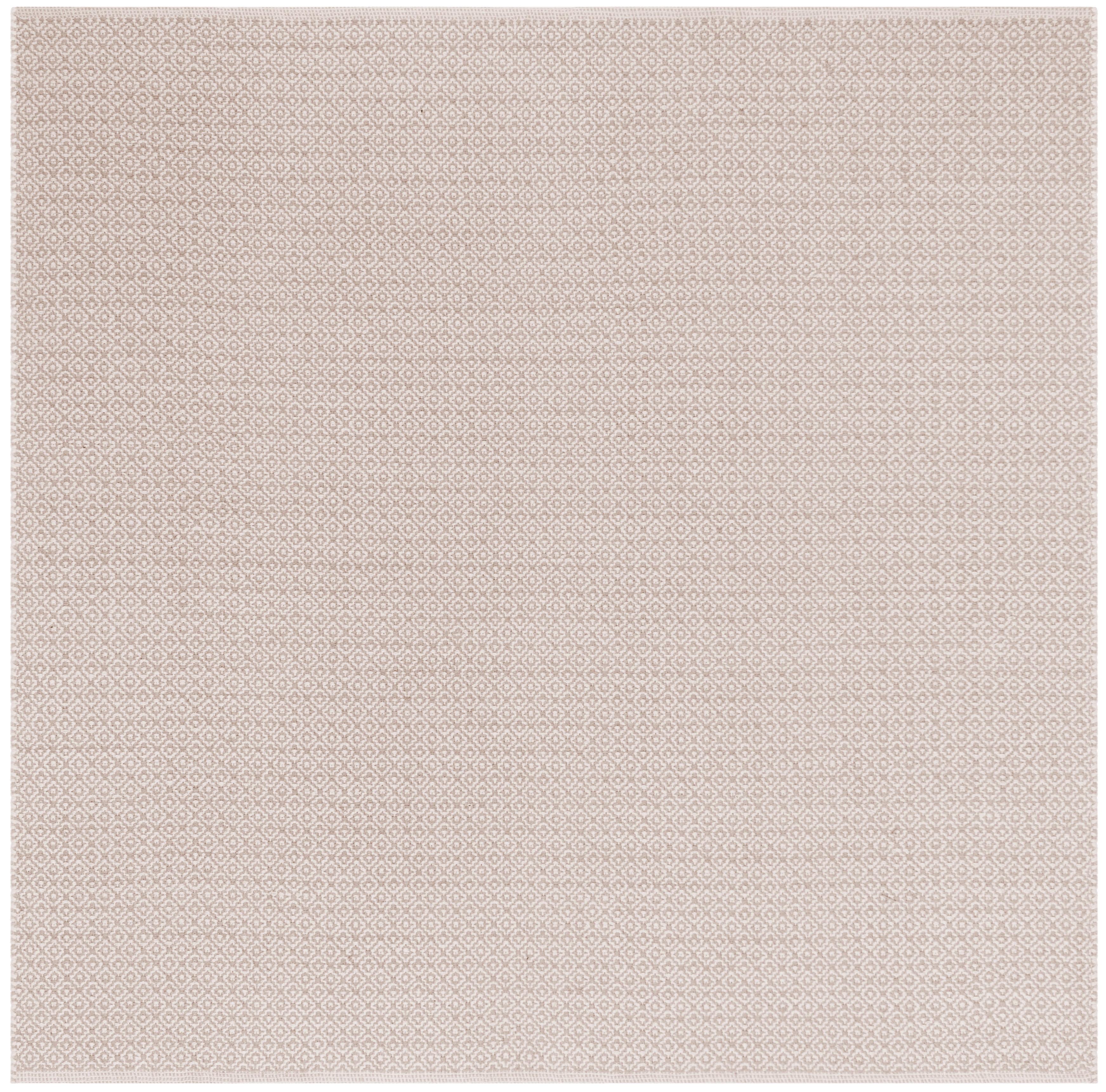 SAFAVIEH Montauk Audra Geometric Cotton Area Rug, Ivory/Beige, 6' x 6' Square