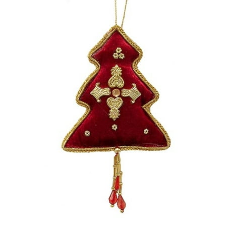 burgundy and gold velvet tree christmas ornament with burgundy and gold velvet tree christmas ornament with