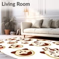 thumbnail image 2 of ODIKA 2'x3' Machine Washable Non-Slip Area Rug, Charming Pup Faces with Abstract Animal Inspired High Traffic Rug with Pad, Brown, 728846, 2 of 8