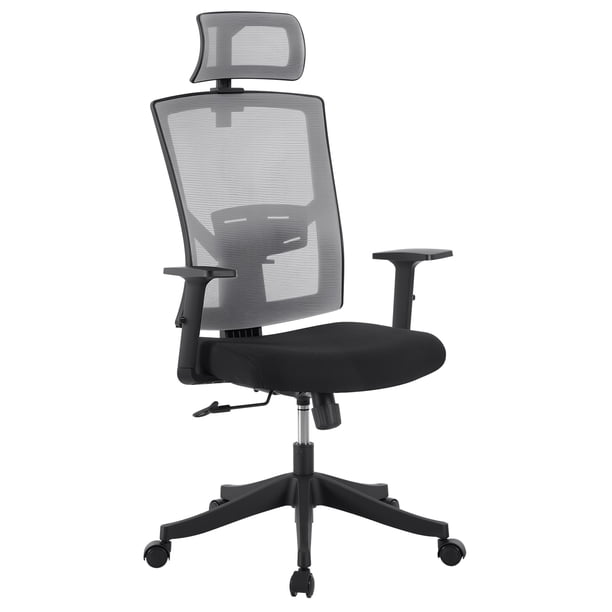 Yeshouse Silla de oficina ejecutiva de malla, diseño ergonómico de respaldo alto con reposabrazos 4D, ajuste lumbar y de reposacabezas, asiento deslizante, bloqueo de inclinación para oficina en casa