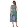 thumbnail image 2 of Women's 24Seven Comfort Apparel Midi Length Geo Print Sleeveless Pleated Pocket Dress Color: Black Multi Size: SMALL, 2 of 4