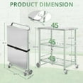 thumbnail image 5 of LUE BONA Foldable Outdoor Grill Cart, Movable 3 Tiers Grill Table,Stainless Steel, 33.8'',Green, 5 of 10
