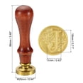 thumbnail image 2 of Uxcell Alphabet J Wax Seal Stamp Initial Letter Sealing Wax Stamp Retro Removable Brass Head Wooden Handle, Style 2, 2 of 6