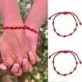 thumbnail image 3 of Teissuly 2 Of Red String Friendship Couple Woven Paper Card Bracelet, 3 of 9