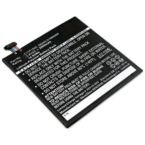 Batteries N Accessories BNA-WB-P5215 Tablets Battery - Li-Pol, 3.8, 3900mAh, Ultra High Capacity Battery - Replacement for Asus 0B200-01660200, C11P1505 Battery
